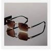 Vintage Rectangle Rimless Sunglasses with UV400 Protection