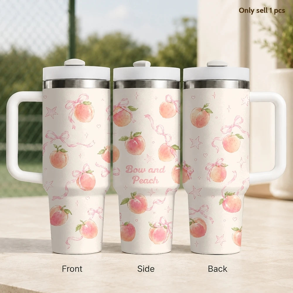 Kawaii Cherry Pattern Insulated Tumbler