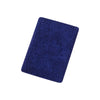 A dark blue knitted wristband for activewear.