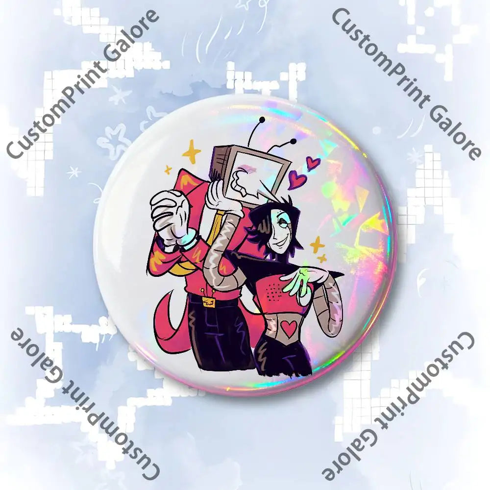 Spamton-Inspired Round Enamel Pin Badge Set