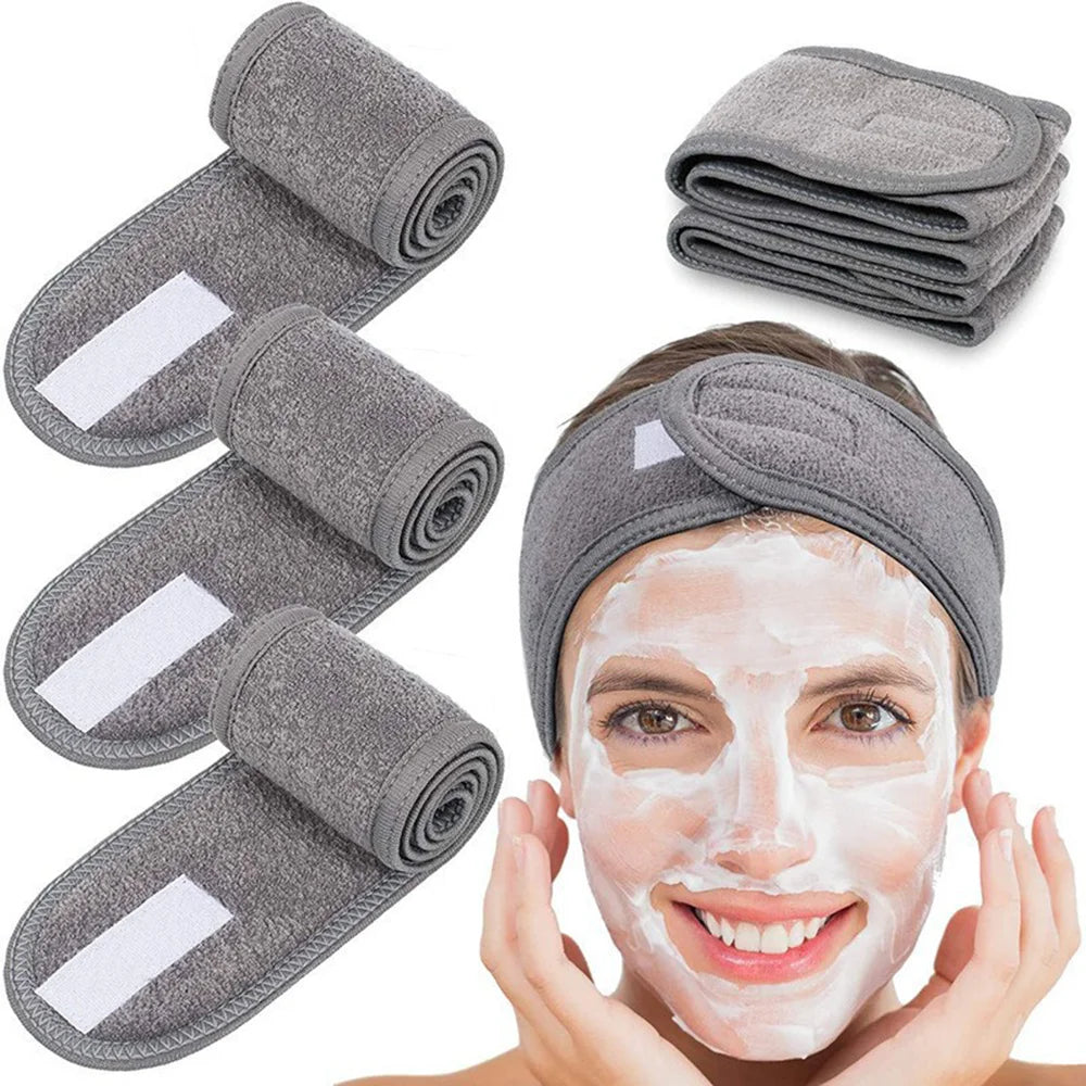 Adjustable Soft Towel Headband for Facial & Hair Use