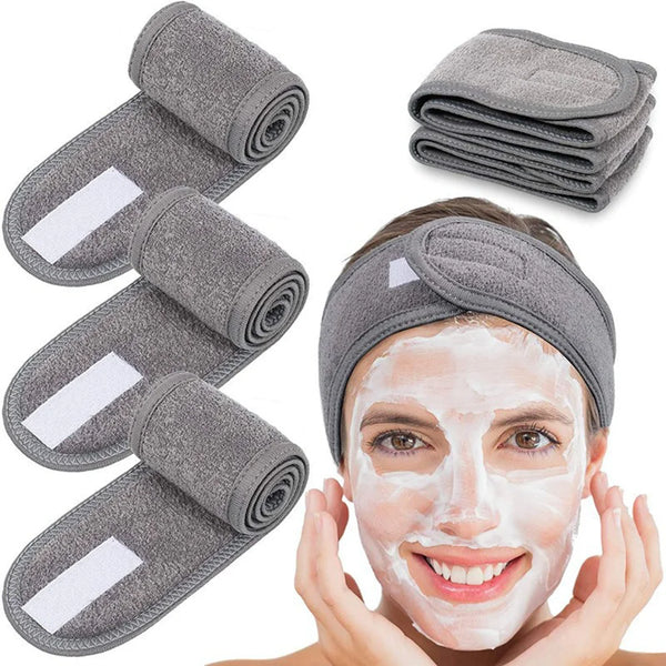 Adjustable Soft Towel Headband for Facial & Hair Use