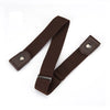 A dark brown invisible stretch elastic belt for jeans and pants.