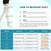 Diagram showing how to measure for medical grade compression stockings, detailing ankle, calf, and thigh measurements