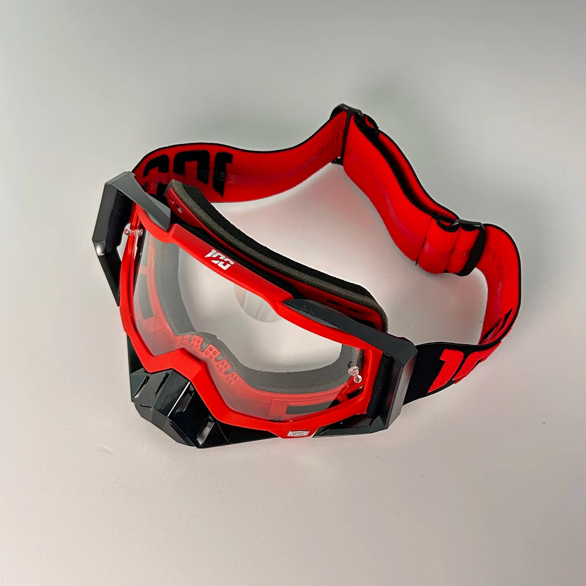 Classic Red Motorcycle Goggles with HD Lens