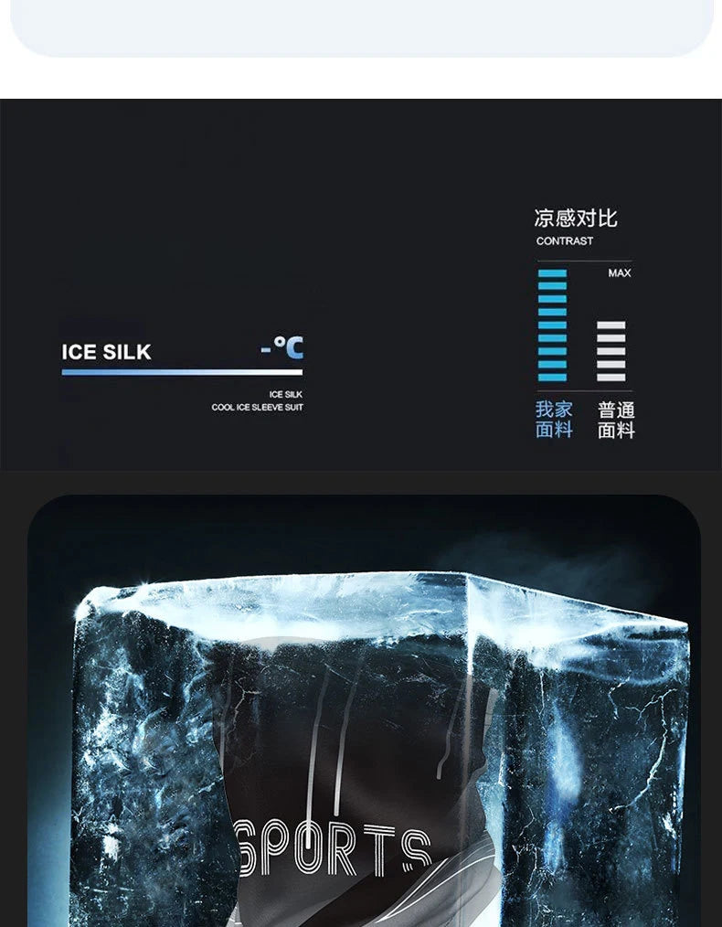 Close-up of a clear ice cube resting on a dark surface with the word SPORTS visible.
