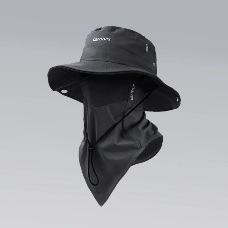 Foldable Sun Hat with Attached Face Mask