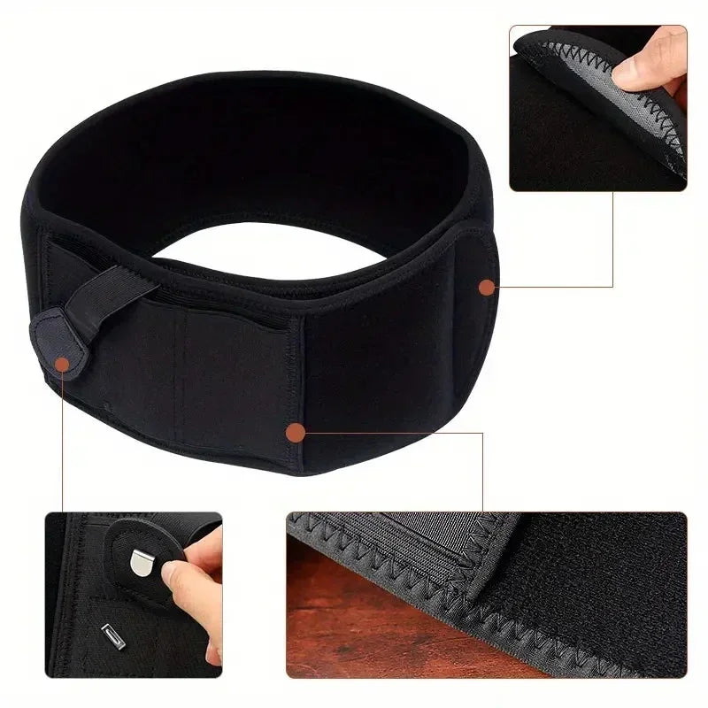Ceinture tactique noire pour dissimulation, gros plans de la boucle et de la couture.