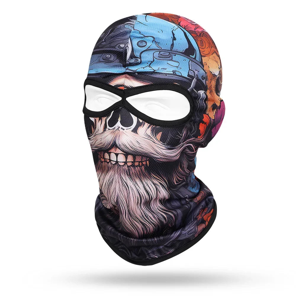 Skull Print Full Face Balaclava for Motorcycle & Outdoor Sports