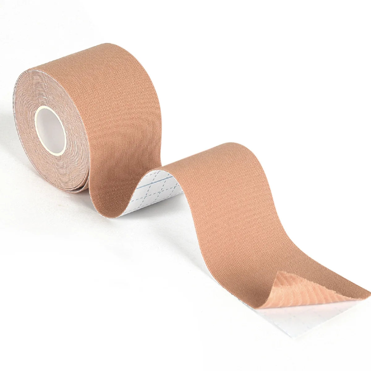 Roll of beige wrinkle smoothing tape for face and skin