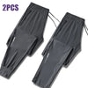 Two pairs of men's ice silk performance pants in gray fabric shown flat