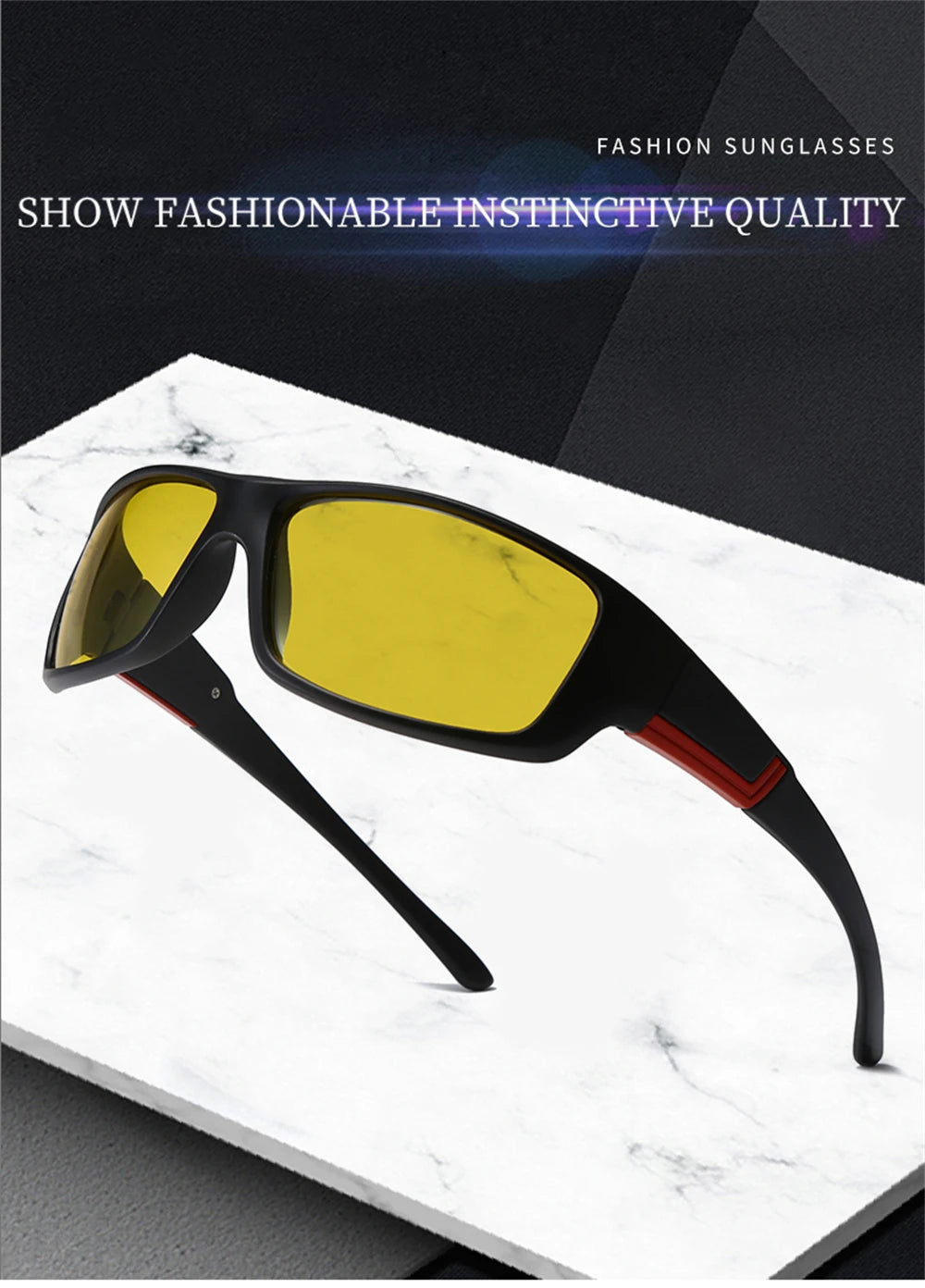 Polarized Night Driving Glasses with Yellow Tinted Lenses