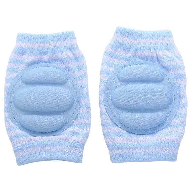 Par de rodilleras y manguitos para piernas de punto azul claro para niños pequeños