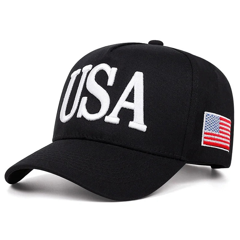 Embroidered USA Flag Baseball Cap