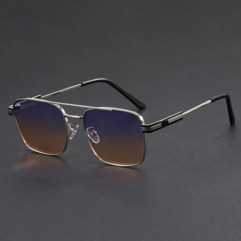 Square Metal Sunglasses with UV400 Protection
