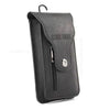 Bolsa de cintura plegable de cuero negro para teléfono móvil