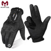 A pair of black touch screen winter tactical gloves shown against a white background.