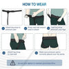 Instructions for wearing an inguinal hernia support belt, showing how to attach straps and place the pressure pad.