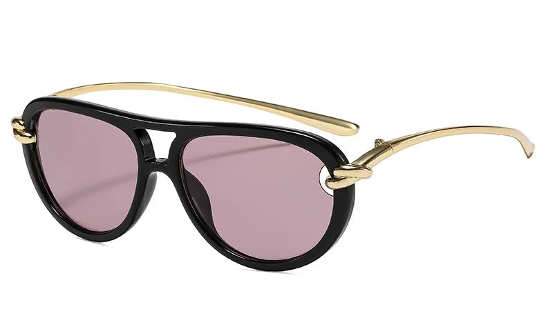 Elegant Knot Double Beam Pilot Sunglasses