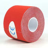 Roll of red kinesiology tape for athletic recovery