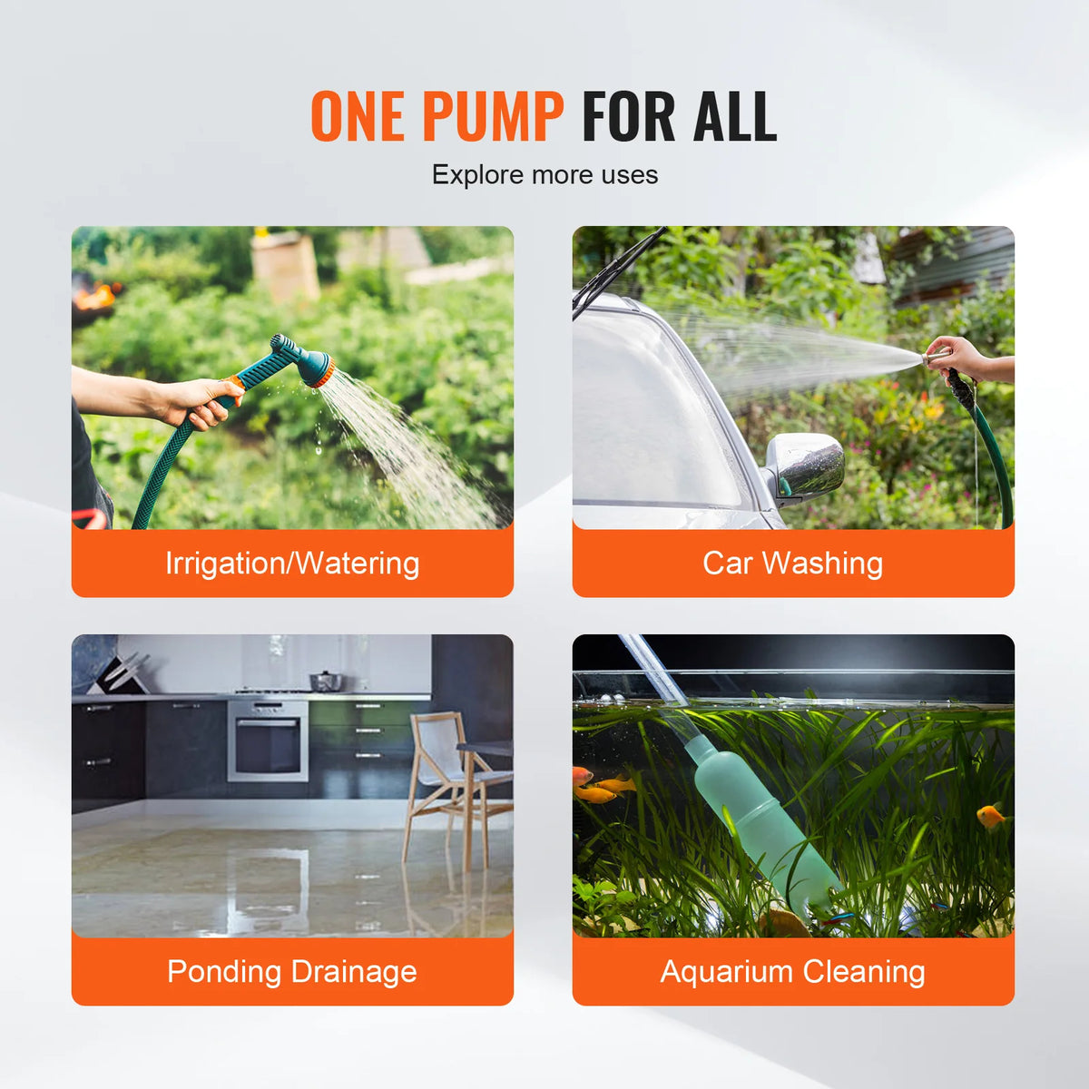 Portable Electric Utility Pump for Gardens, Pools, and Rain Barrels
