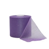 Purple protective foam athletic tape wrap rolled on a spool and partially unwrapped