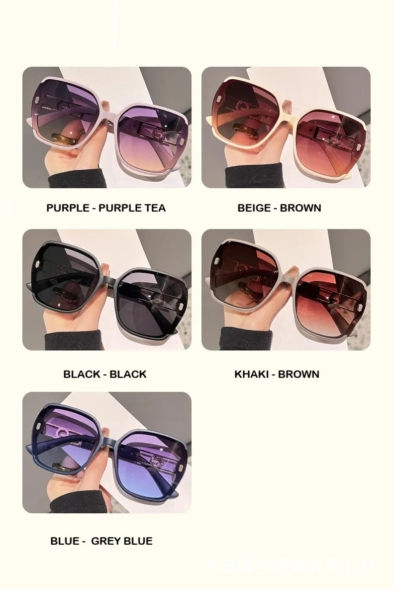 Oversized Square Sunglasses with Gradient Lenses