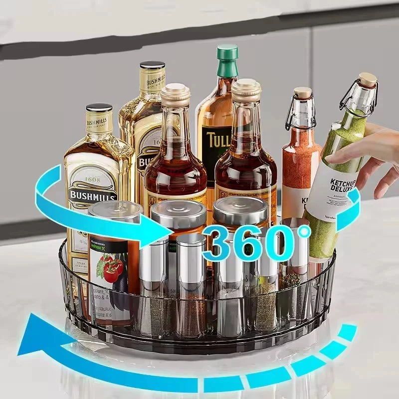 360° Rotating Acrylic Turntable Organizer for Spices, Condiments & More