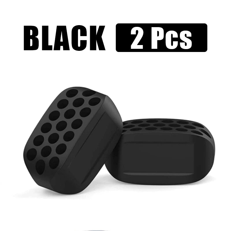 Black silicone jawline exercisers, sold as a 2-piece set.