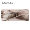 Diadema de tela de café tie-dye beige enrollada y atada