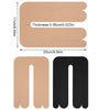 Set beige Präzisions-Kinesiotape-Strips für Rücken und Gelenkunterstützung, flach und gerollt dargestellt.