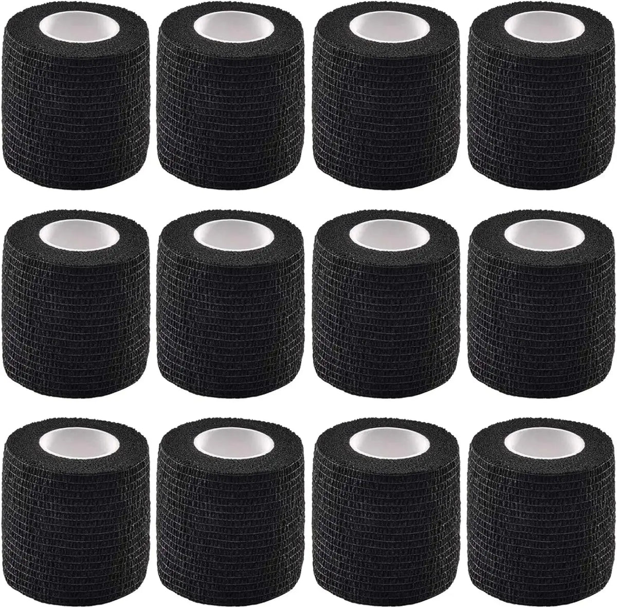 Rouleaux de bandages élastiques réutilisables autocollants noirs