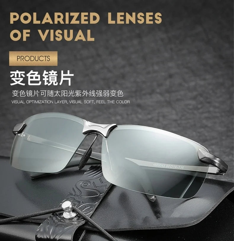 Photochromic Polarized Sunglasses with Alloy Frame