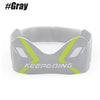 Gray knee strap with lime green accents for pain relief and stabilization.