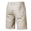 Light beige men's summer cotton casual shorts shown from the back