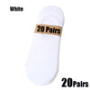 A white package of 20 pairs of unisex breathable boat socks.