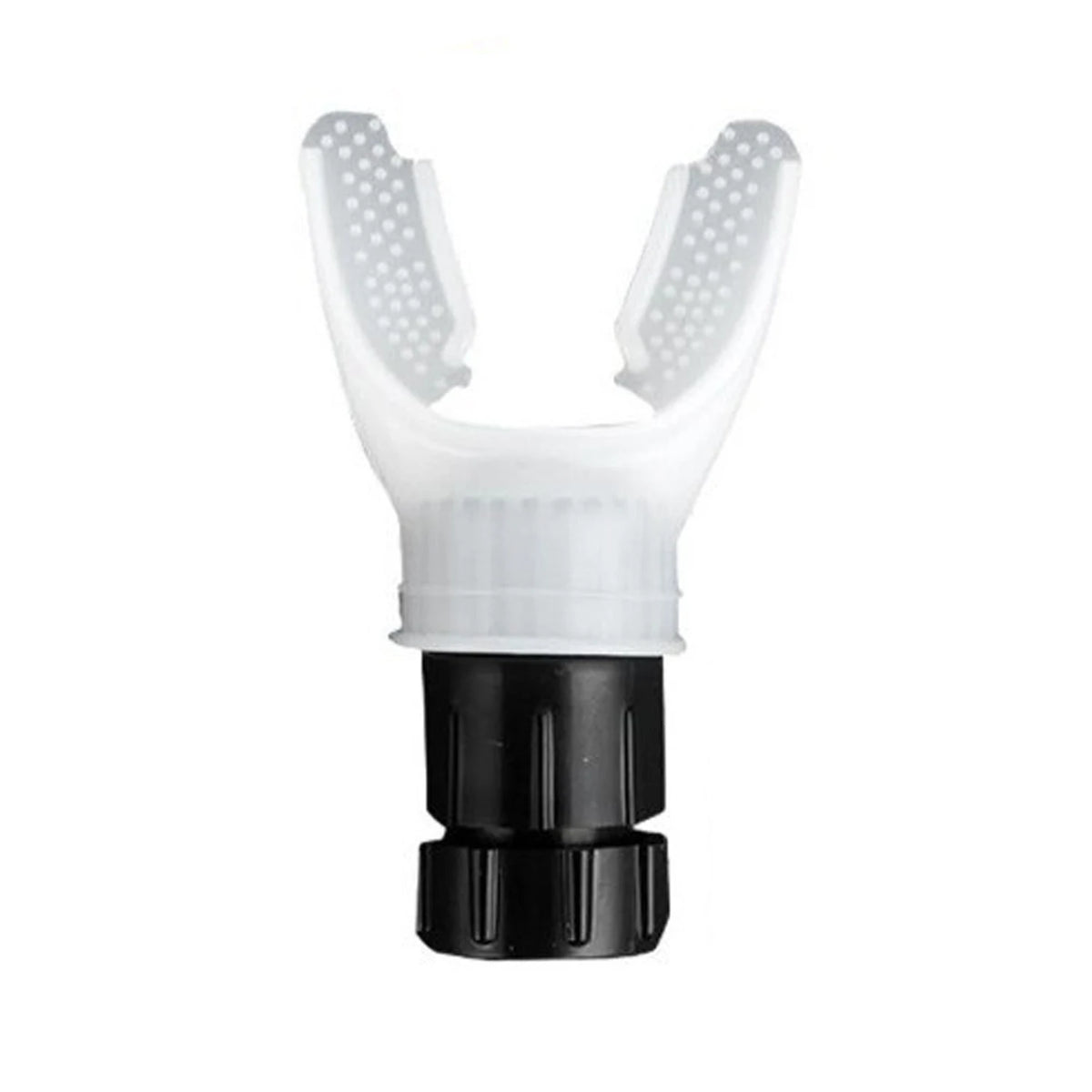 White adjustable lung and breathing trainer with a black base.