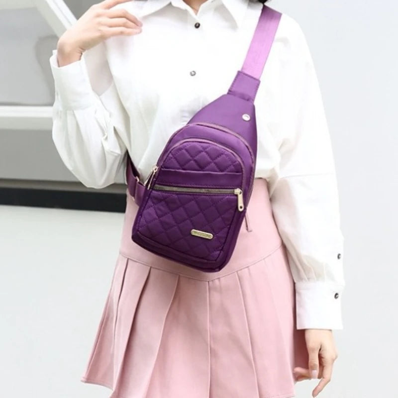 Nylon Crossbody Chest Bag for Women – Large Capacity, Adjustable Strap