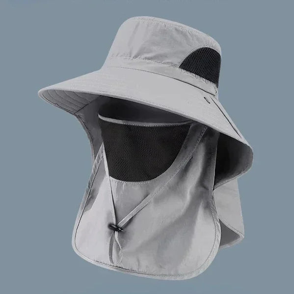 Wide Brim Bucket Hat with Neck Protection