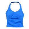 A bright blue seamless performance yoga and gym tank top.