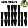 A set of ten pairs of black compression sports socks for football and team activities.