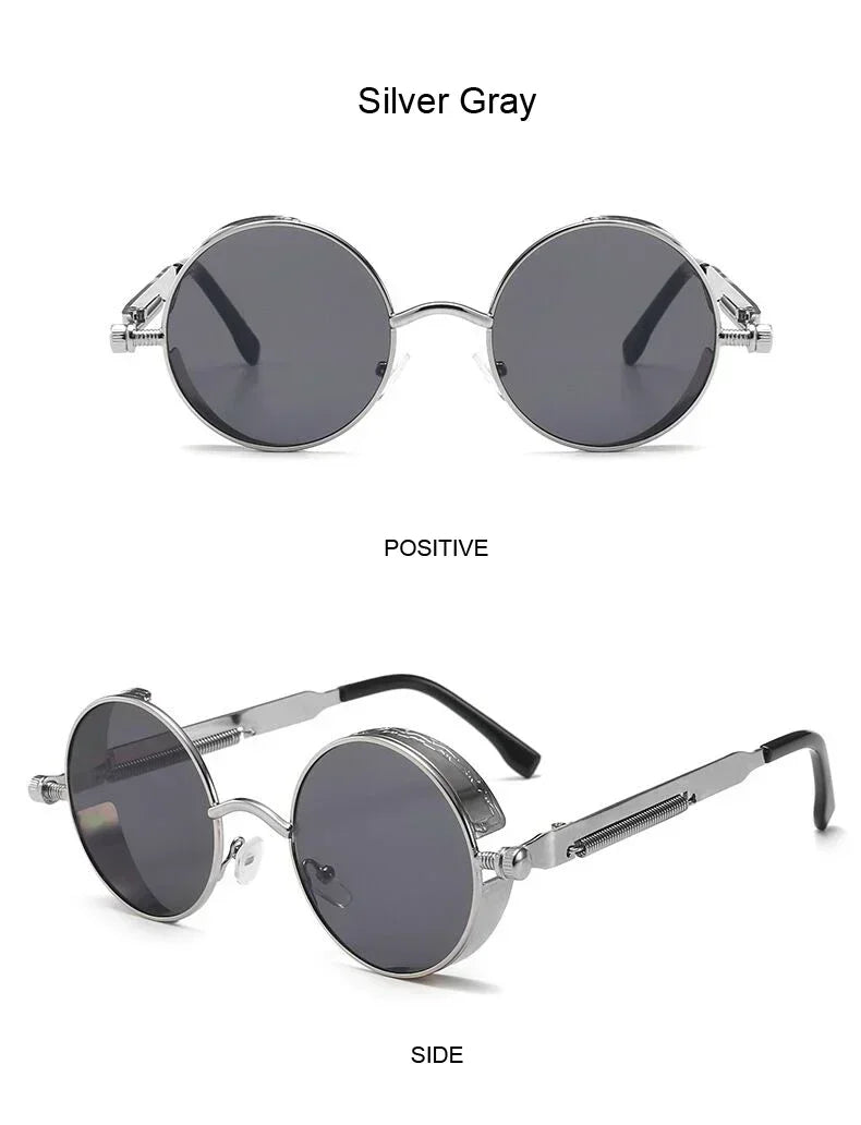 Retro Round Metal Sunglasses with UV400 Protection