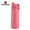 A pink insulated stainless steel thermal water bottle with a screw-on cap.