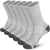 A pack of six gray men's outdoor gym football socks displayed vertically.