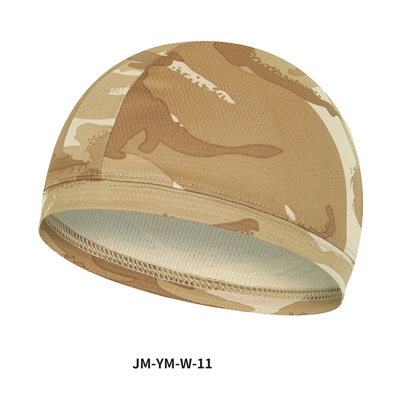 Beige Tarn-Mesh-Skullcap von der Seite