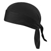 Black men's distressed pirate style durag head wrap folded and tied