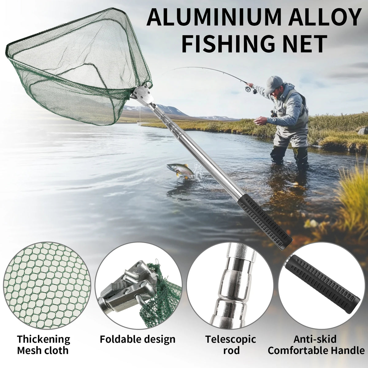 Aluminum Alloy Telescoping Fishing Landing Net