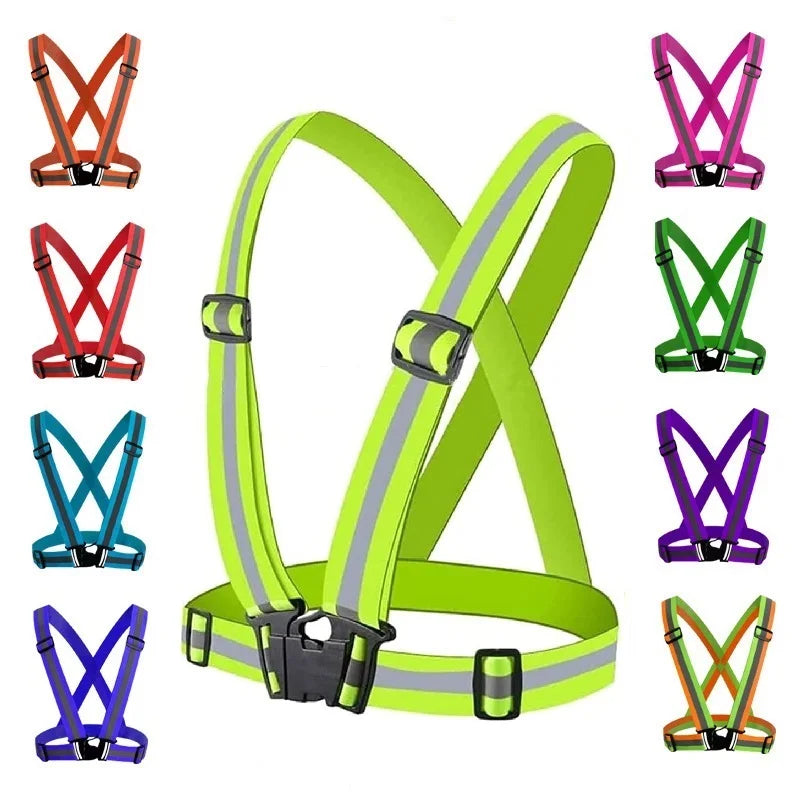 Adjustable Reflective Safety Vest for Night Running and Cycling