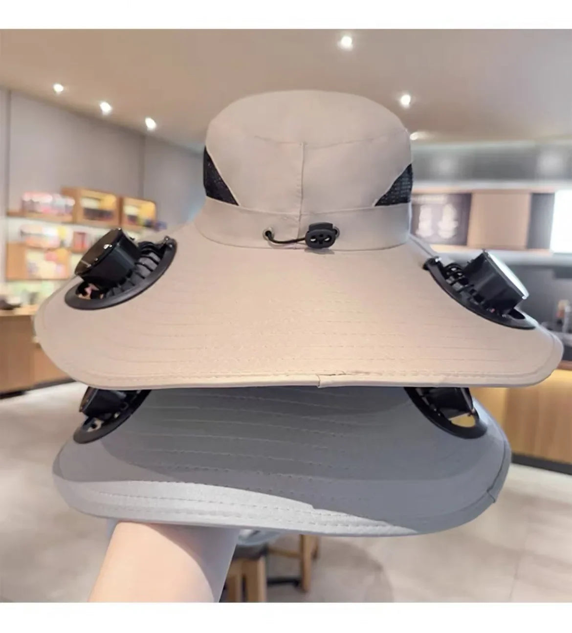 Solar-Powered Cooling Bucket Hat with USB Rechargeable Fan