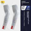 Pair of white UPF 50+ summer fashion sleeves for UV protection